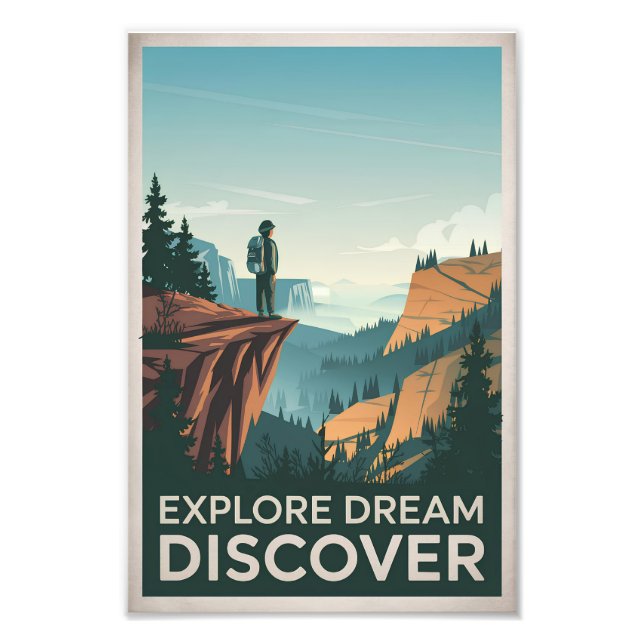 Explore dream discover photo print (Front)