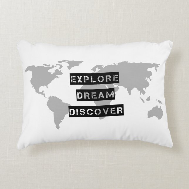 Explore Dream Discover Quote Pillow (Front)