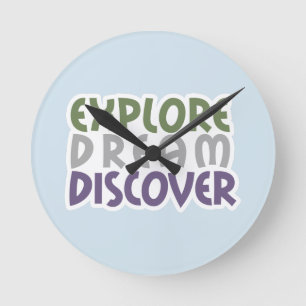 Explore Dream Discover Round Clock