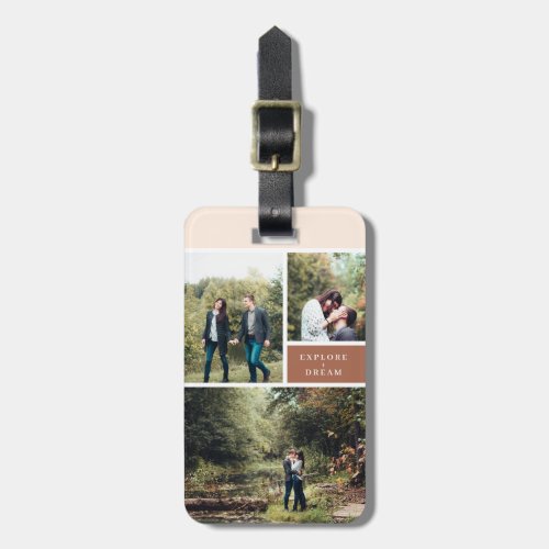 Explore  Dream Natural Tones and Floral Photo Luggage Tag