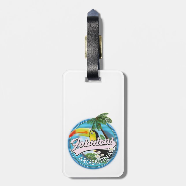 explore fabulous Argentina logo Luggage Tag (Back Vertical)