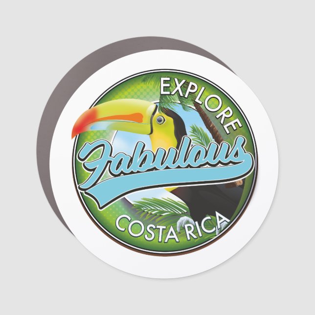 Explore fabulous costa rica logo car magnet (Front)