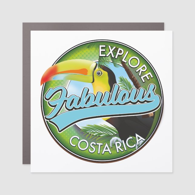 Explore fabulous costa rica logo car magnet (Front)