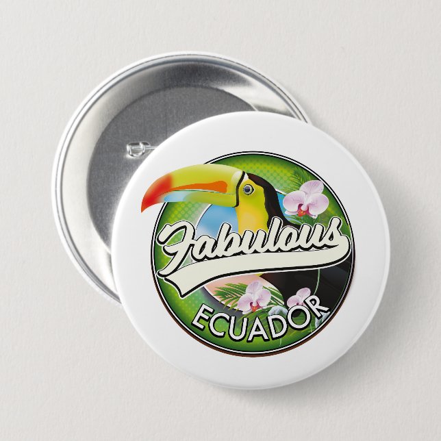 Explore fabulous Ecuador logo Button (Front & Back)
