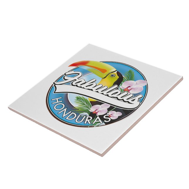 Explore fabulous Honduras logo  Ceramic Tile (Side)