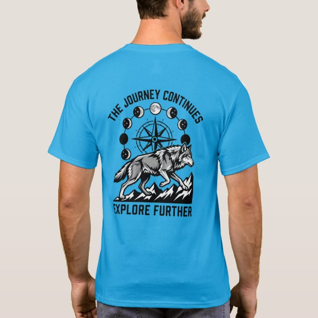 Explore Further Wolf Shirt – Urban Wild Adventure  (Back)
