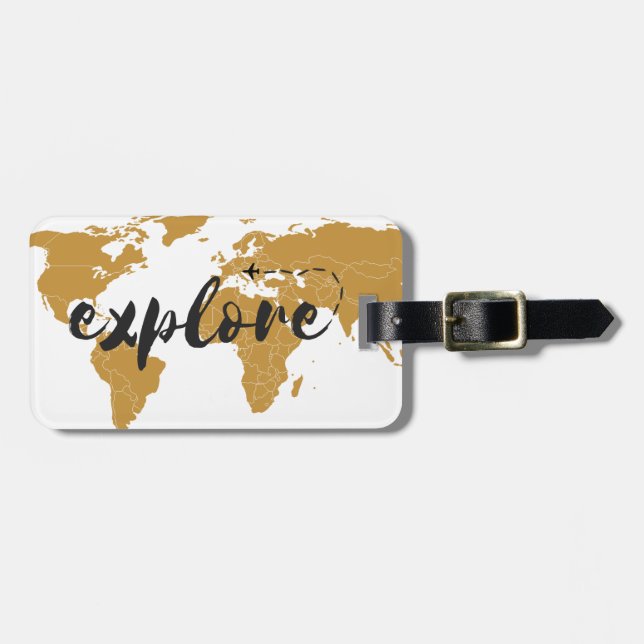 Explore Gold Luggage Tag (Front Horizontal)