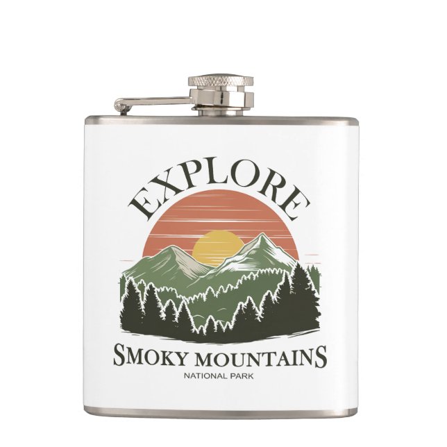 Explore Great Smoky Mountains National Park Flask (Front)