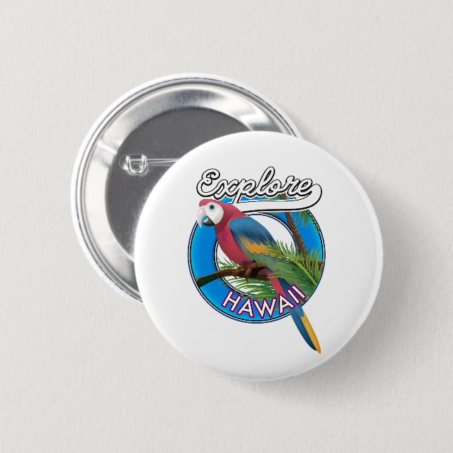 Explore Hawaii retro logo Button (Front & Back)