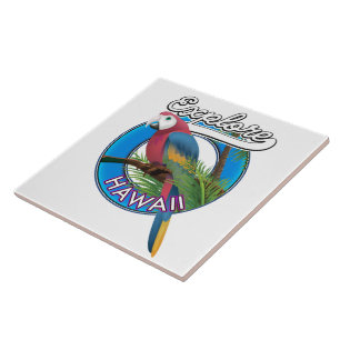 Explore Hawaii retro logo Ceramic Tile