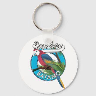 Explore Hawaii retro logo Keychain