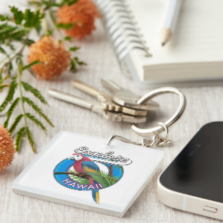Explore Hawaii retro logo Keychain