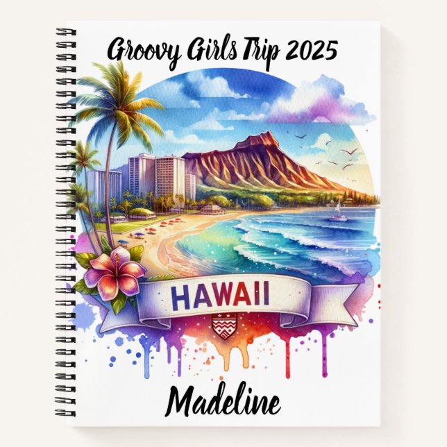 Explore Hawaii's beautiful beaches and scenery Notebook (Front)