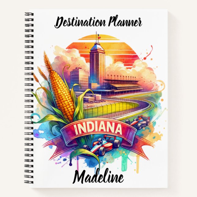 Explore Indiana's thrilling motorsports! Notebook (Front)