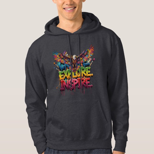 Explore Inspire Butterfly Hoodie – Vibrant & Uplif (Front)