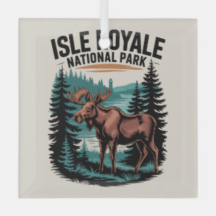 Explore Isle Royale National Park Lake Superior Glass Ornament