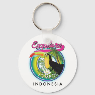 Explore Lombok Indonesia Travel logo Keychain