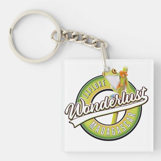Explore Madagascar wonderlust Button Keychain (Front)