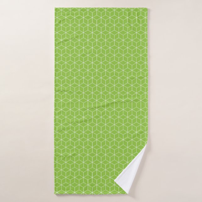 Explore Modern Optical Illusions with Cube Pattern Bath Towel Set (Bath Towel)