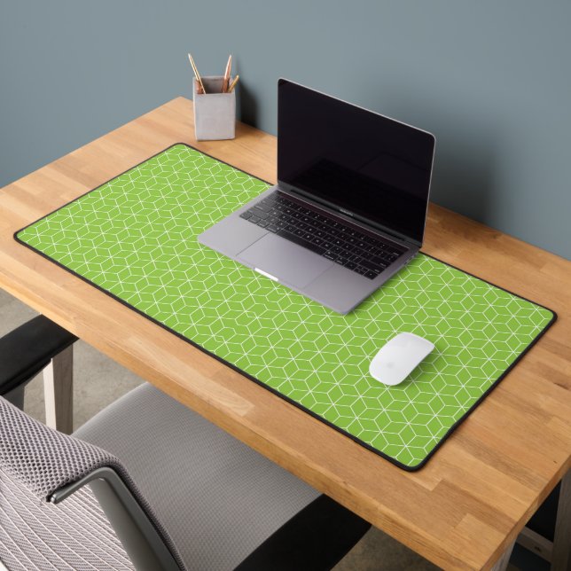 Explore Modern Optical Illusions with Cube Pattern Desk Mat (Office 2)