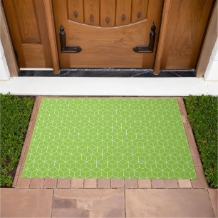 Explore Modern Optical Illusions with Cube Pattern Doormat