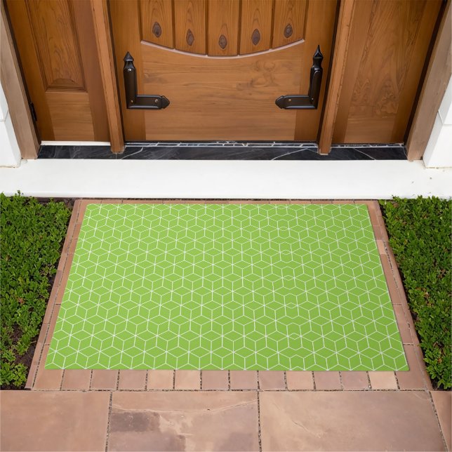 Explore Modern Optical Illusions with Cube Pattern Doormat (Outdoor)