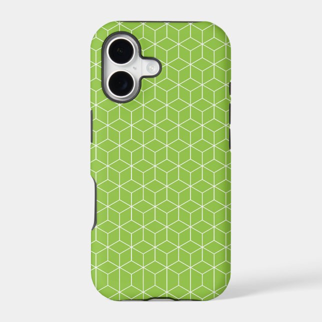 Explore Modern Optical Illusions with Cube Pattern iPhone Case (Back)