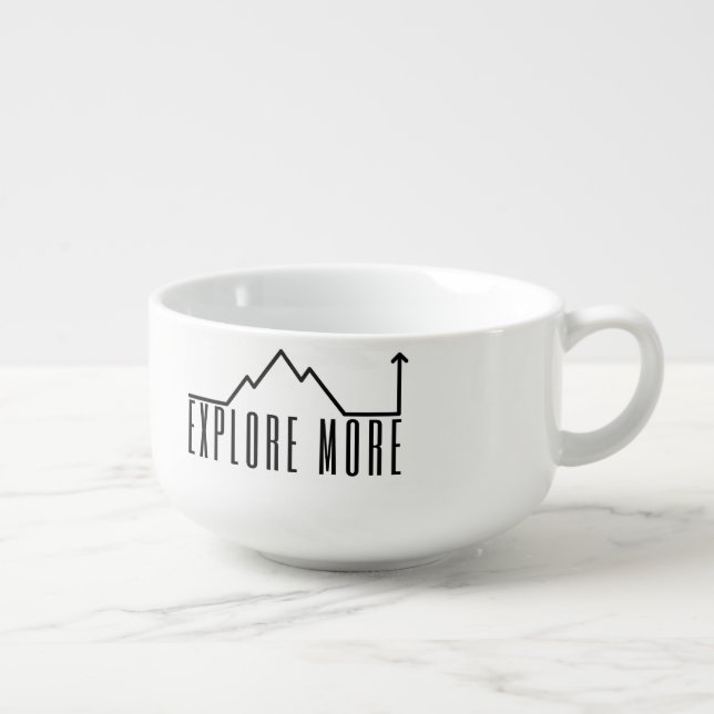 Explore More Minimalist Mountain Soup Mug (Left)