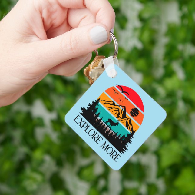 Explore More Mountain Nature Adventure Outdoor Keychain (Hand)