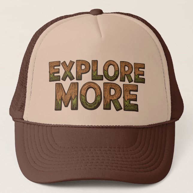 Explore More Outdoors | Woodsy Hiking Adventure  Trucker Hat (Front)