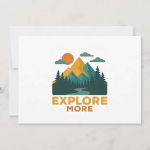 Explore More – Retro Mountain & Forest Adventure Invitation