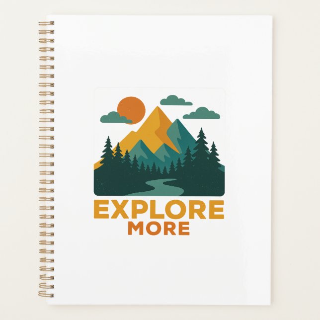 Explore More – Retro Mountain & Forest Adventure Planner (Front)