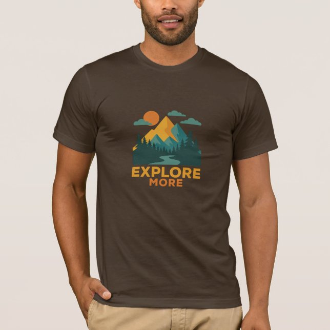 Explore More – Retro Mountain & Forest Adventure T-Shirt (Front)