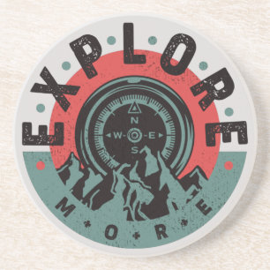 Explore More, Travel, Inspirational Wanderlust Coaster