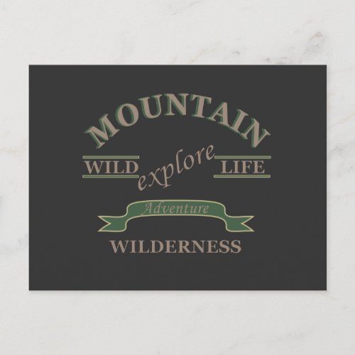 Explore mountain wild life adventure postcard