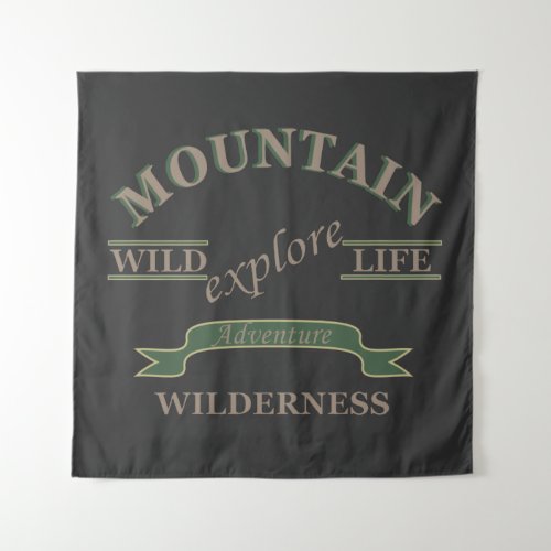 Explore mountain wild life adventure tapestry