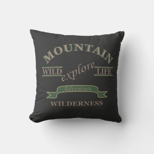 Explore mountain wild life adventure throw pillow