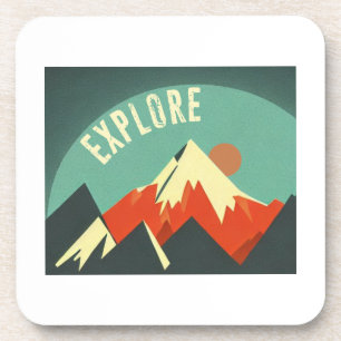 Explore Mountains Beverage Coaster