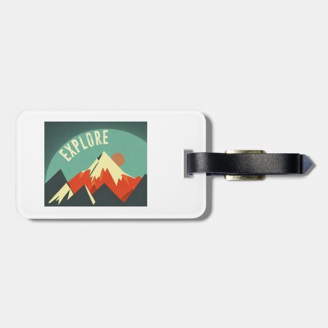 Explore Mountains Luggage Tag (Back Horizontal)