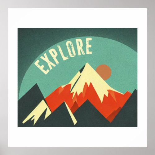 Explore Mountains Poster