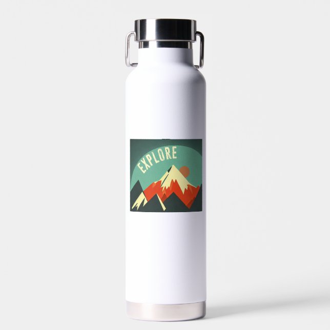 Explore Mountains Water Bottle (Front)