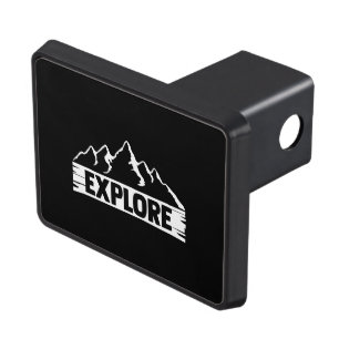 Explore Mountains (White) Hitch Cover
