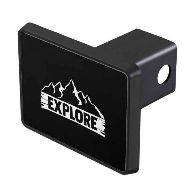 Explore Mountains (White) Hitch Cover (Top Right)