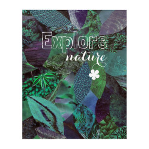 Explore Nature Leafy Collage Art Print
