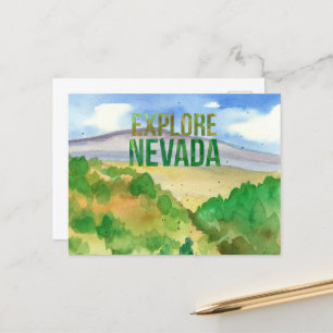 Explore Nevada Desert Landscape Purple Mountain Postcard