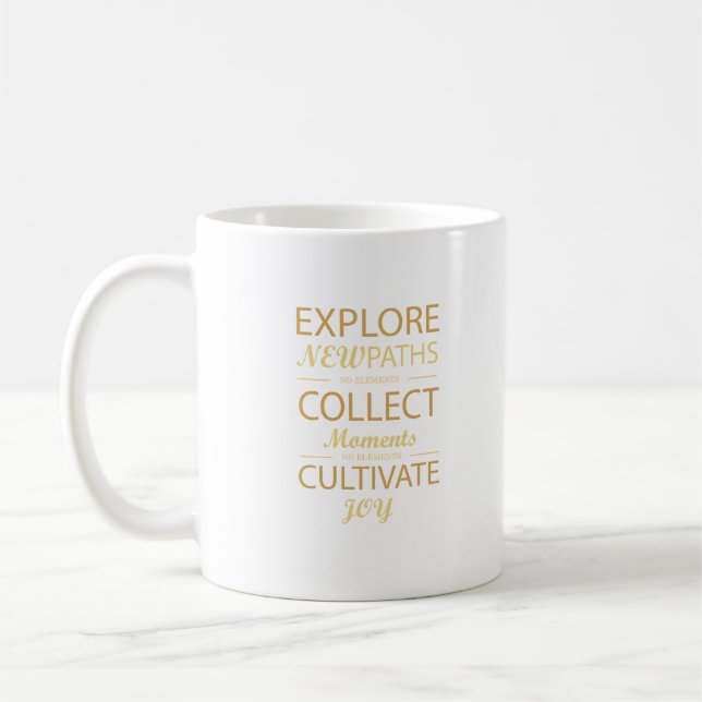 Explore New Paths Pure Typography Aesthetic Quote  Coffee Mug (Left)