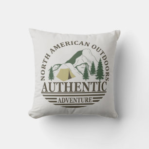 Explore north American outdoor hiking adventure Throw Pillow