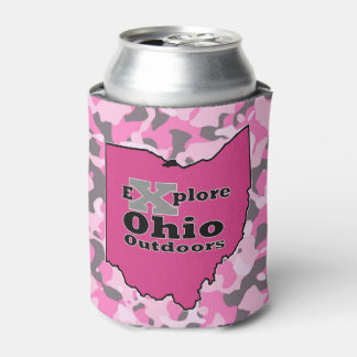 Explore Ohio Outdoors Pink Camouflage Can Cooler