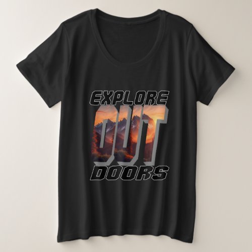 EXPLORE OUT DOORS PLUS SIZE T_Shirt