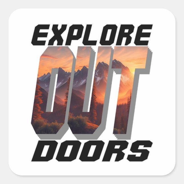 EXPLORE OUT DOORS SQUARE STICKER (Front)